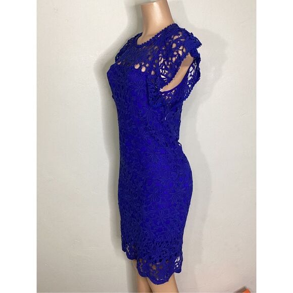 New. VELVET blue Lace-Guipure Dress. Small. Retails $179 Neimans - Picture 8 of 13